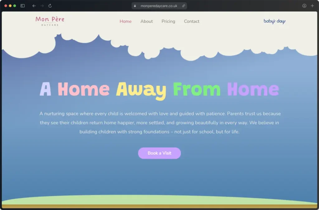 Mon Pere Daycare website snapshot