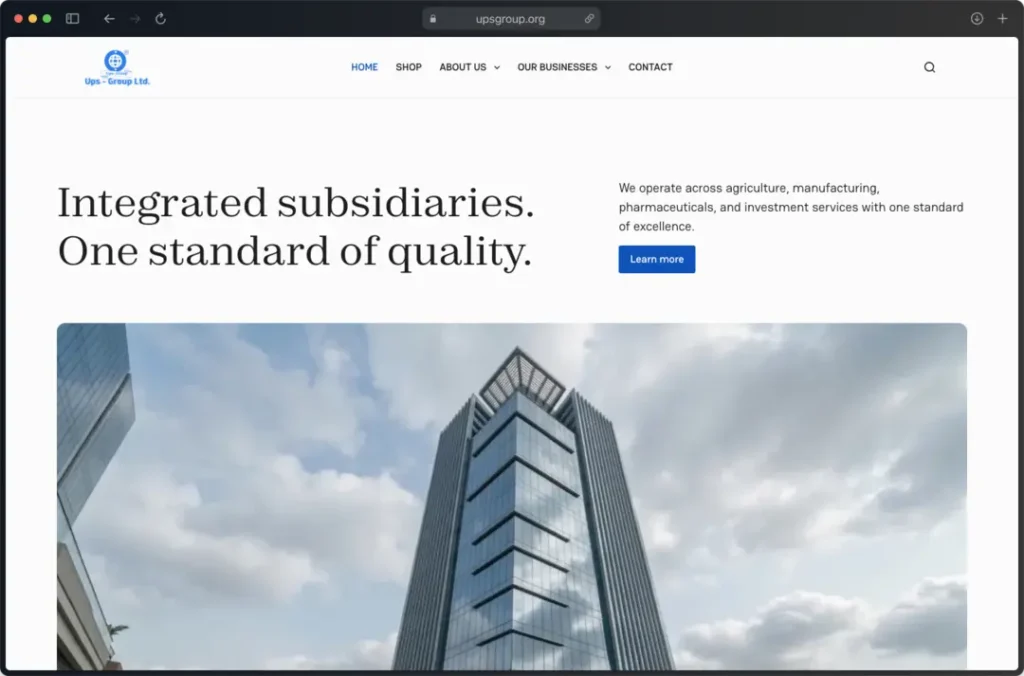 Ups Group website snapshot