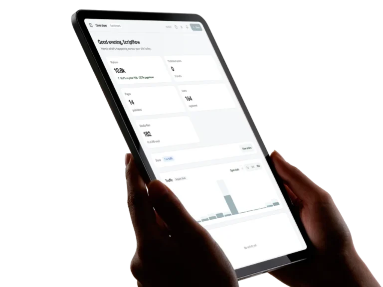 Website management mockup